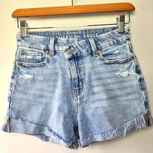 American Eagle Curvy Mom Short Denim Cut Off Jean Shorts 000